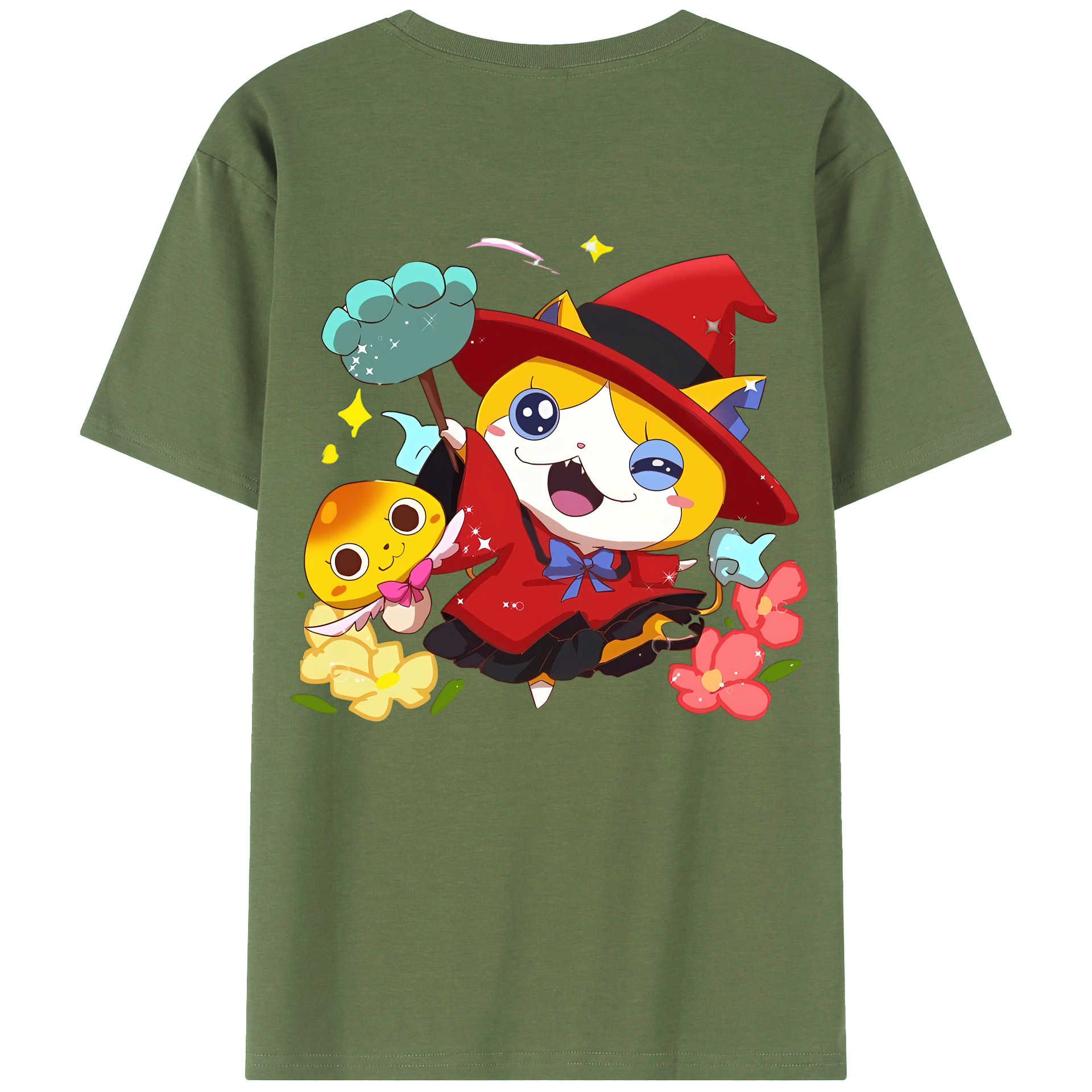 （画像用） 妖怪ウォッチ Yo-kai Watch 綿100％ メンズ半袖Tシャツ（バックプリント） 通気性
